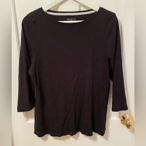 3/4 sleeve black Talbots T-shirt